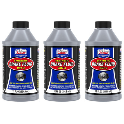 3X LUCAS OIL 10825 SYNTHETISCHE BREMSFLÜSSIGKEIT DOT 3 355ML FMVSS 116 SAE J1703