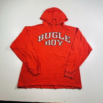 Bugle Boy Lightweight Hoodie Red Spellout Men s Size Medium