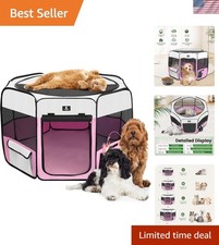 Durable Foldable Portable Dog Playpen for Small Pets - Indoor/Outdoor Use