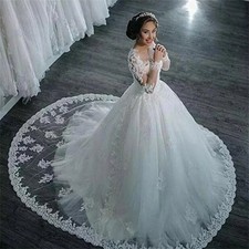 Customized Vestidos De Noiva Elegant ALine suknia slubna Wedding Dress Appliques