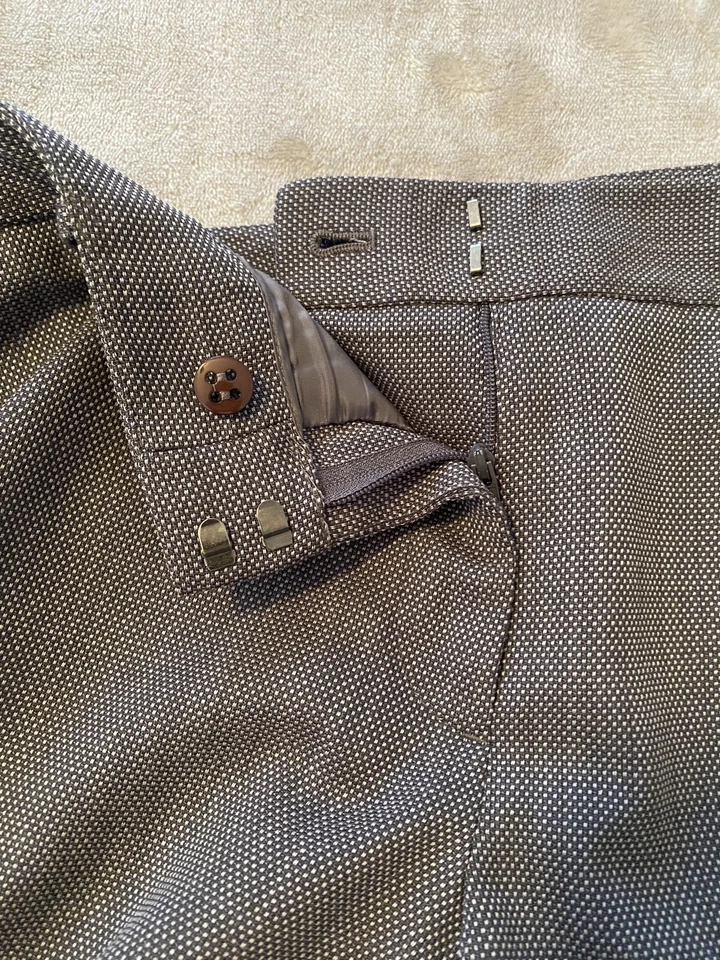 Pantalones Talbots Mujer 12P Gris Firma Calce Mezcla de Lana Forrado Vestido Carrera Clásico Foto 3 de 4