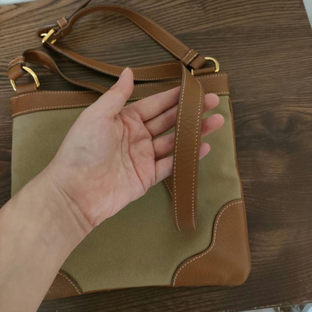 PRADA Jacquard Shoulder Bag Beige Brown thumbnail 4