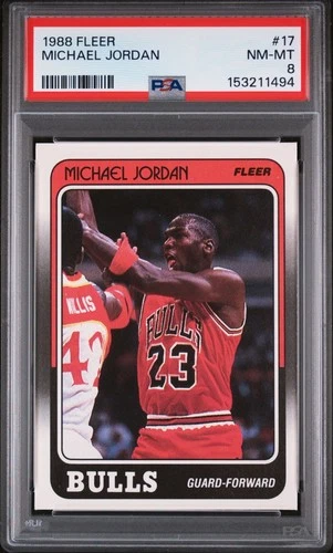 1988 Fleer 🏀 #17 - Michael Jordan - PSA NM-MT 8