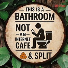 Bathroom Metal Sign Vintage Toilet Office Cafe Decor Housewarming Birthday Gift