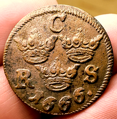 1666 DELAWARE FUR TRADE Sweden 1/6 Ore TREASURE COIN | eBay