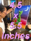 Tiny Art  4.5x 5.5 inches  Original Painting Sailboat Beach Vibe — photo 3