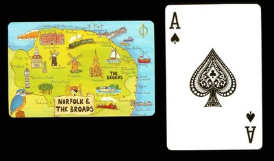 Spielkarte Einzelkarte Norfolk & The Broads Karte - Ace of Spades ZR 150