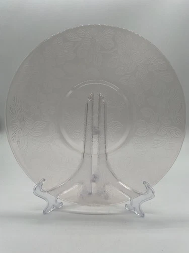 Vintage Pink Dogwood Depression Glass Platter 11.75' in diameter