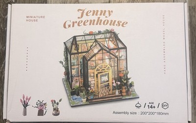 DIY Mini Greenhouse Kit,Tiny House Kit for Adults,3D Wooden Bookends Puzzle