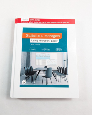 Statistics for Managers Using Microsoft Excel 9th Edition Hardcover 2021 Pearson