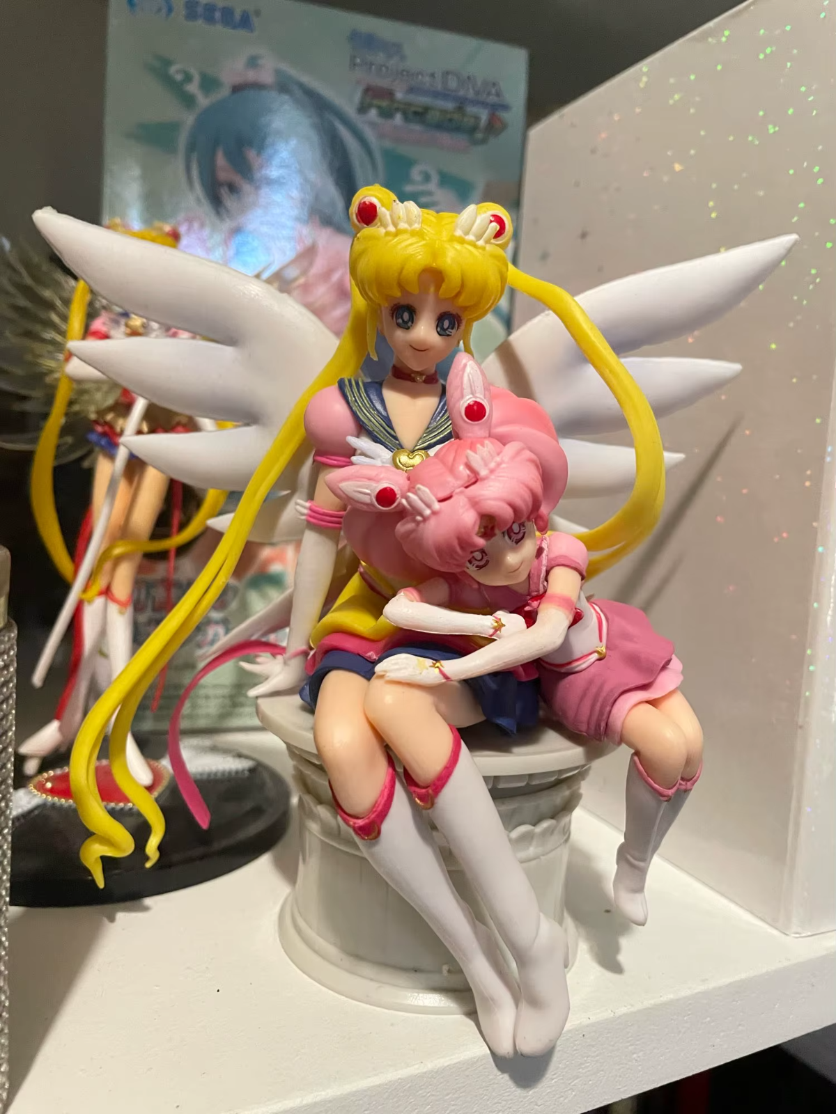 Sailor Moon with Sailor Chibi Moon Figures Collection Model Toys 16Cm