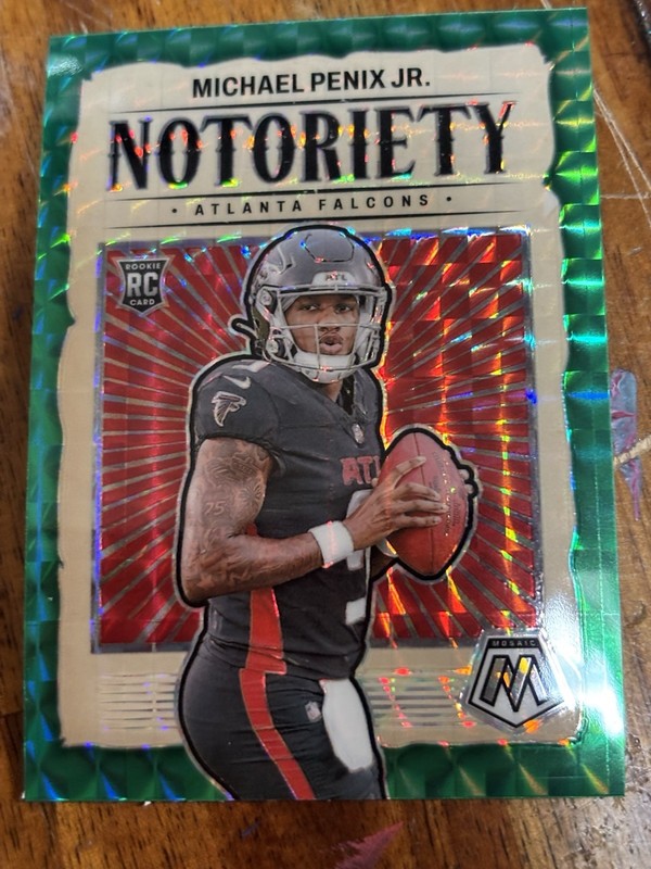 2024 Panini Mosaic - Notoriety Michael Penix Jr. #20 Green Mosaic Prizm (RC)