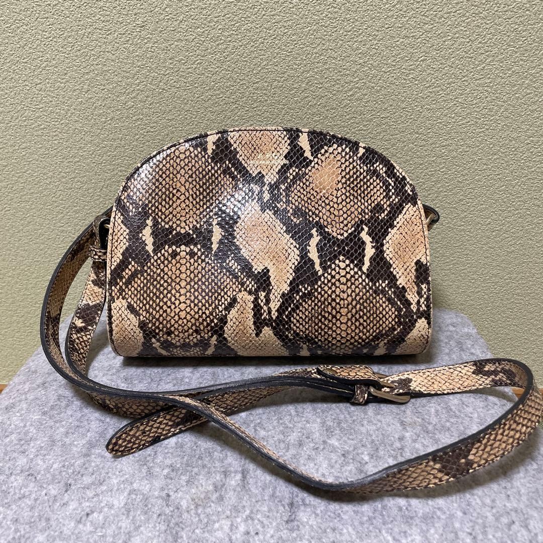 APC Half Moon Python Leather Shoulder Bag Beige, … - image 1