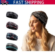 Fashion Boho Women Wide Yoga Turban Sports Hair Band Sports Headband Turban
