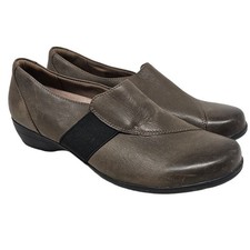 Dansko 38 Fae Gray Leather Comfort Loafer Professional Career Slip On Support