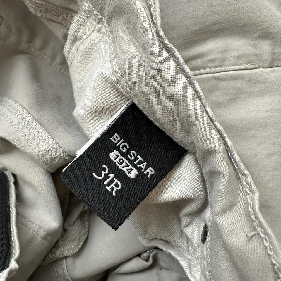 Pantalones informales de mezclilla elásticos Big Star Jeans 31R gris pierna recta división Foto 4 de 4