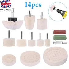 14PCS Car Polisher Polishing Buffing Pads Mop Wheel Drill Kit Aluminum Alloy UK