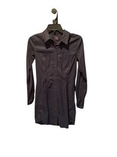 UnTuckit Women’s Marisol Long Sleeve Button Front Shirt Dress In Navy Size 2 