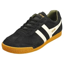 Gola Harrier Mens Classic Sneakers in Black White - 11 US