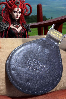 Rare Gianni Versace Medusa Keychain Keyring Leather & Metal, Made