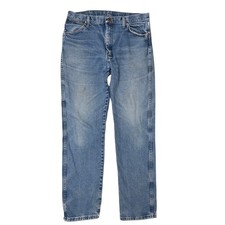 Wrangler 13MWZGK Cowboy Cut Jeans Mens 35x34 Stonewash Faded Western USA Fabric