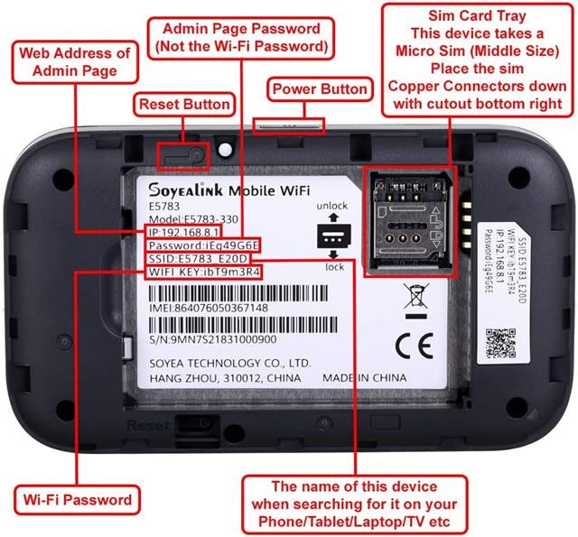 HUAWEI E5783-330 CAT 7 300mbps 4G MOBILE WIFI HOTSPOT BIG BATTERY