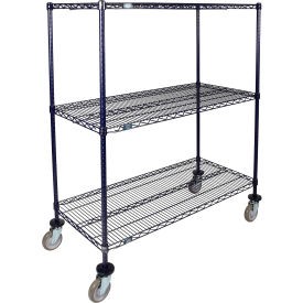 Nexel 3 Shelf Truck Nexelon 54''''W x 14''''D x 60''''H Polyurethane Swivel Casters