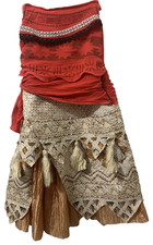 DISNEY MOANA Costume Girls Size S 4-6 Princess Dress Up Play time W CLEAR STRAPS