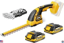EWORK 21V Cordless 2-in-1 Hedge Trimmer & Grass Shears with Dual 2.0Ah Batteries