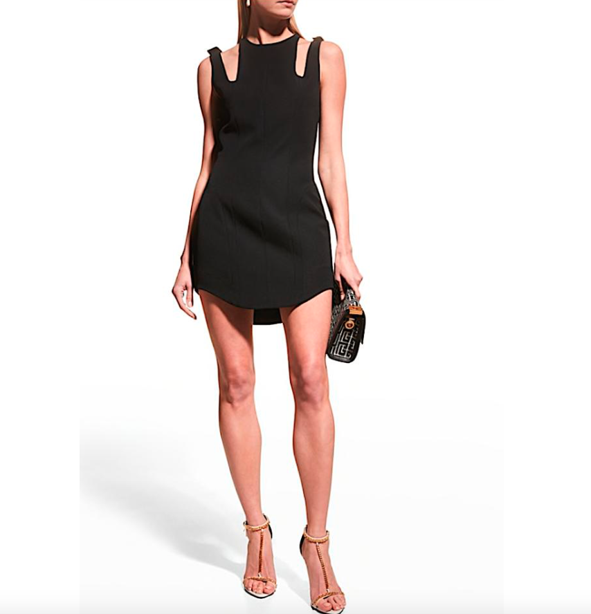 Balmain Black with Tag Shoulder-cutout Paneled Mini Cocktail Dress NWT |  eBay