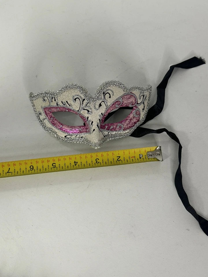 Hand Printed Venetian Mascarade Face Mask Made in Italy Venezia Maradi Gras - Image 4 of 4