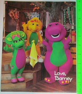 23 Yr Old Barney The Purple Dinosaur Large 8 X10 Postcard From1996