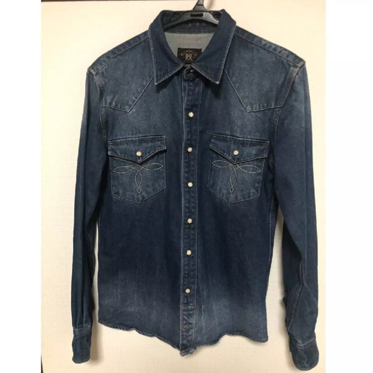 大人気の正規通販 RRL USED-WASH バッファローデニムシャツ S - トップス