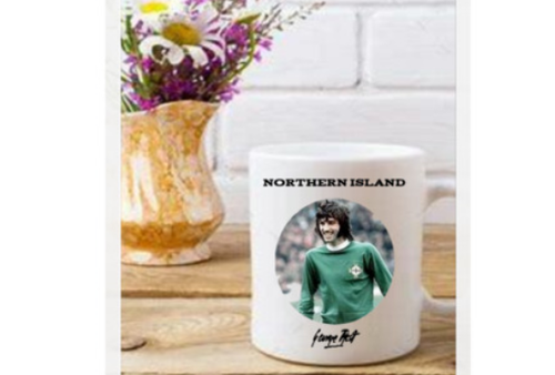 George Best Northern Ireland signierte Tasse