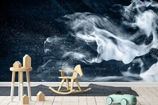 3D Night Smoke Wallpaper Wall Mural Removable Self-adhesive Sticker 548