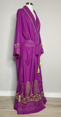 Soft Surroundings Linen Blend Embroidered Robe Tassels With Pockets. Size: 3X - Picture 2 of 8