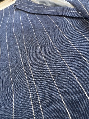 M&S Italian Linen Blazer M 42 Indigo Blue Stripe RRL Naval Tailoring Style Luxe - Picture 3 of 18