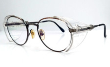 Vintage Titmus C105 Safety Tortoise Gray Oval Metal Sunglasses W/NEW LENSES