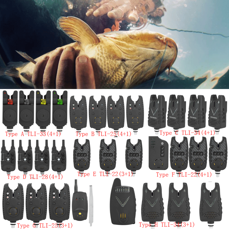 Electronic Fishing Bite Alarm Sound Finder Indicator 1314 set 34pcs Case Box Electronic Fishing Bite Alarm Sound Finder Indicator 1314 set 34pcs Case Box