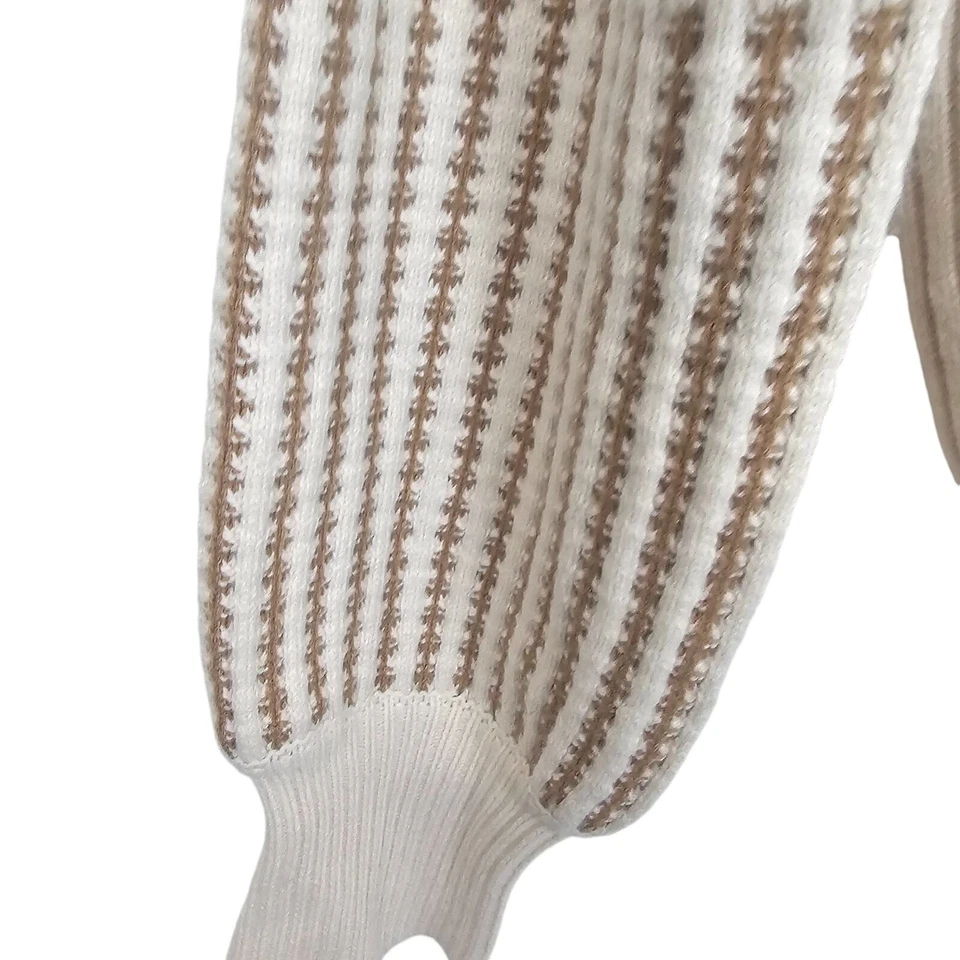 Suéter Suéter Tejido French Connection Mujeres L Bronceado Cuello Simulado Suéter Pullover Foto 4 de 4