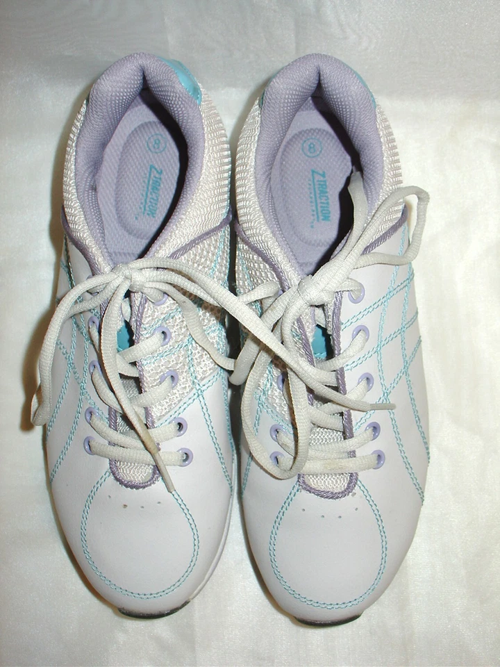 Curves for Women 8 Off-White Lt Blue Leather Z Traction Athletic Shoes - Image 4 of 4