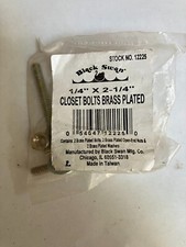 Brass Closet Bolts 1/4 x 2 1/4
