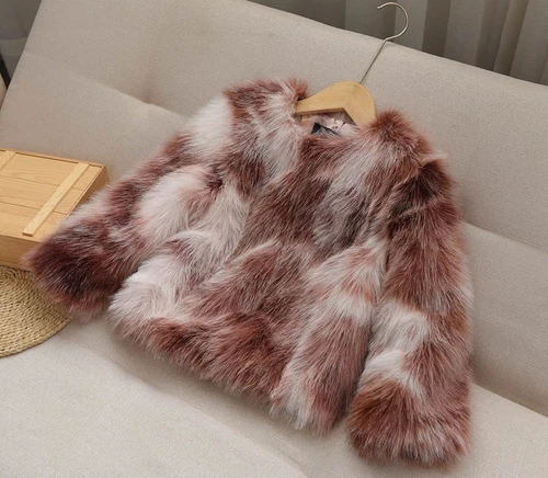 Winter Kids Faux Fur Baby Thick Parka Girl Warm Jacket Coat Outerwear Children - Picture 8 of 40