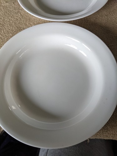 CORELLE WINTER FROST WHITE FLAT RIMMED SOUP BOWL X 4 NEW W/LABELS FREE USA SHIP - Picture 2 of 4