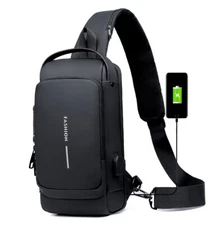 USB Charging Sport Sling Anti-Theft Shoulder Bag Crossbody Bags Chest Daypack