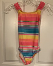 NWOT Cat and Jack one piece girls swimsuit Multicolor Small 6/6x 