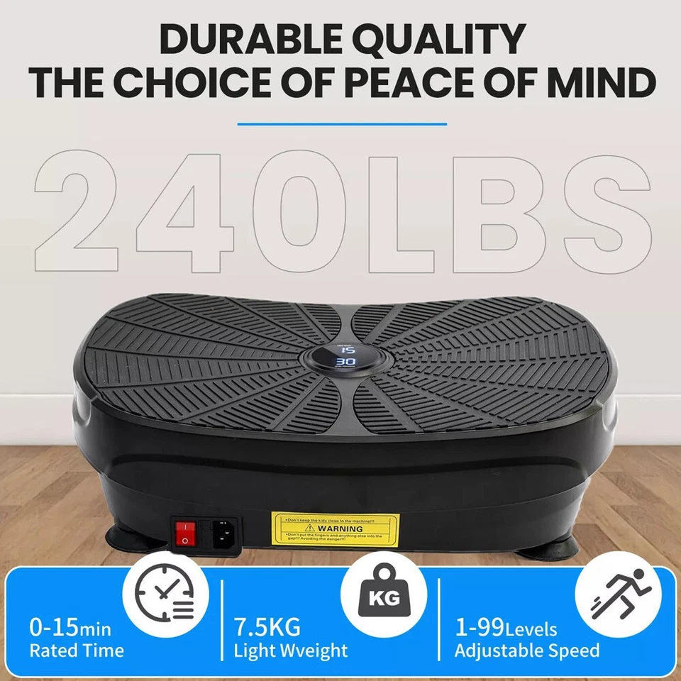 Vibration Platform Plate Whole Body Exercise Fitness Massager Work Out Machine - Image 3 of 4