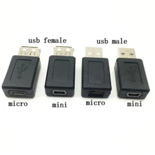 USB 2.0 Type A to Mini 5Pin B Converter Micro USB Female Male Connector Adapter