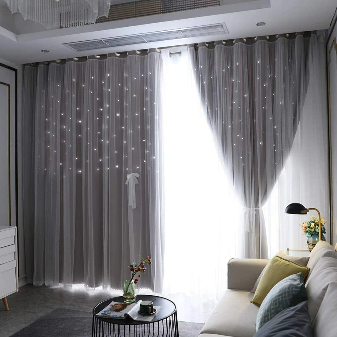 Shading Room No Punching Curtains Window Panel Drapes Door Curtain