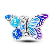 Charm Farfalla con Fiori in Argento 925 - Uniquegioielli